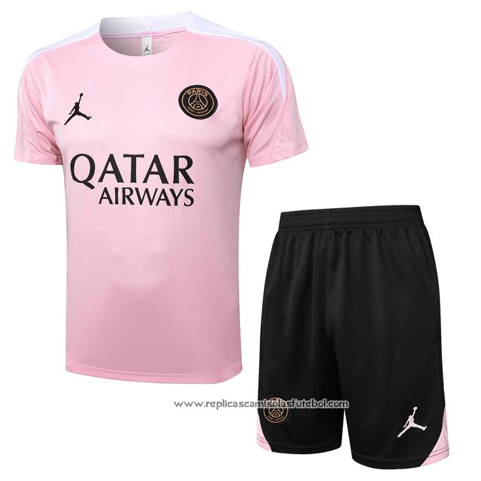 Fato de Treino Paris Saint-Germain Jordan 2024-2025 Manga Curta Rosa - Calcas Curta